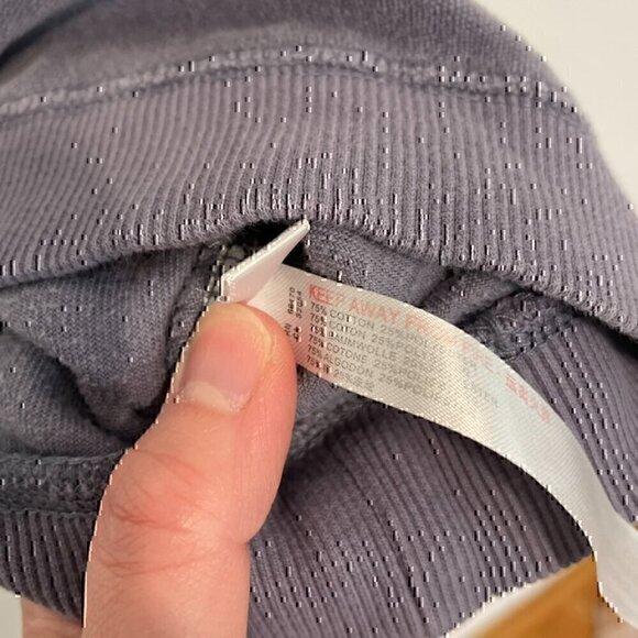 OUT FROM UNDER URBAN OUTFITTERS Vica Boat Neck Sweatshirt Periwinkle Velour Boxy - Picture 8 of 12